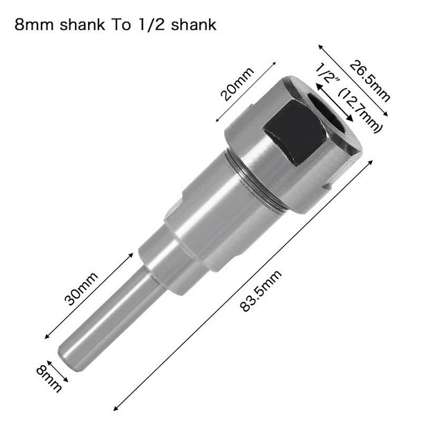 8mm To 1/2mm Engraving Trimming Machine Extension Pole Converter