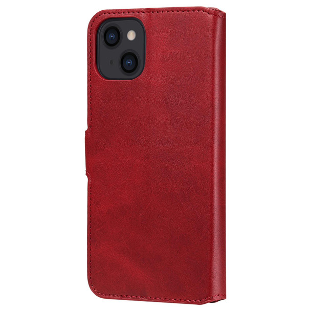 Classic Calf Texture PU + TPU Horizontal Flip Leatherette Case with Holder & Card Slots & Wallet - iPhone 13(Red)
