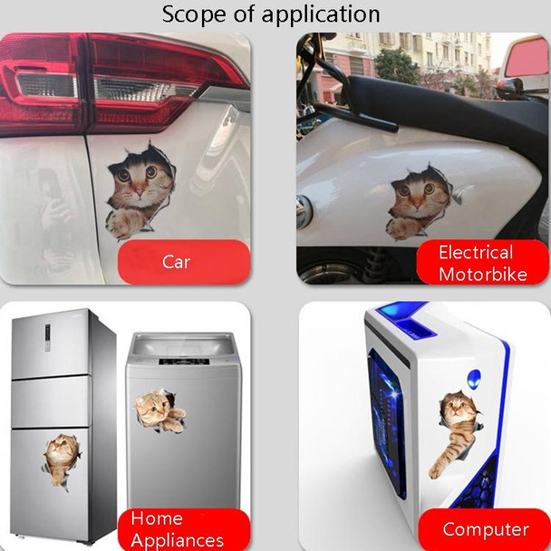 4 PCS Style 1 Small 3D Stereo Cat Car Sticker Car Body Scratches And Occlusion Stickers