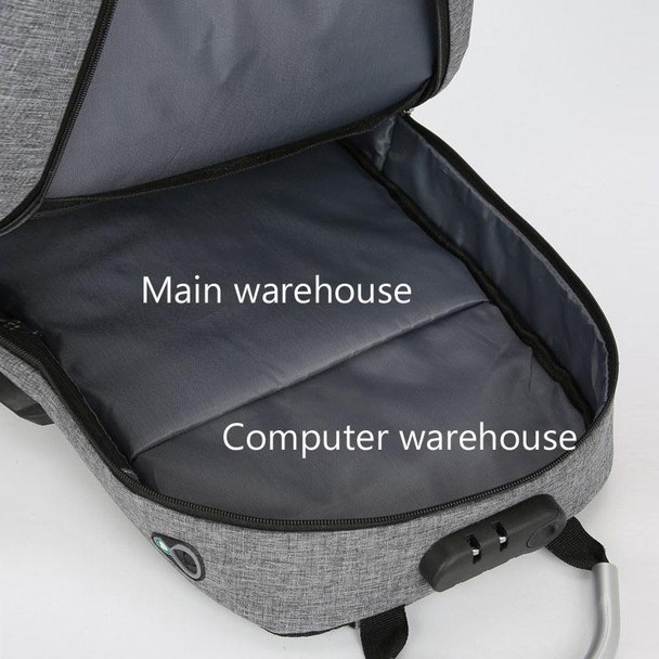 16 inch Men Password Lock Backpack Business Casual Anti-Theft Computer Bag With External USB Port(Light Gray )