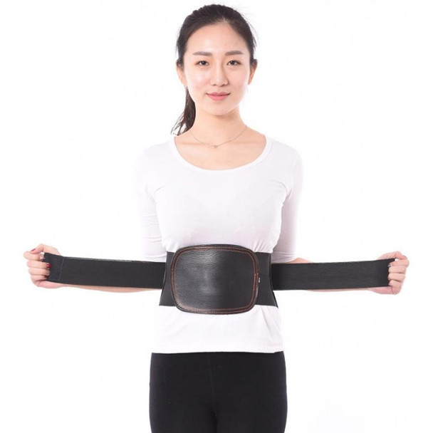 Steel Plate Support And Fixation Leather Protection Waist Belt Lumbar Orthosis,Size: M (74-84 cm)