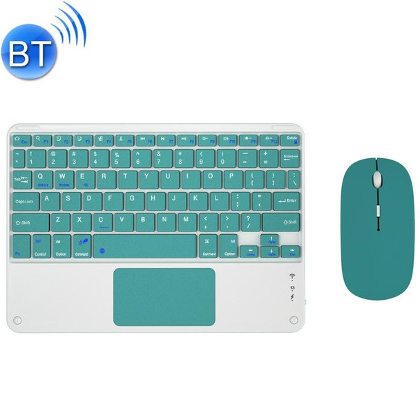 871 9.7 Inch Portable Tablet Bluetooth Keyboard With Touchpad + Mouse Set for iPad(Green + Mouse)