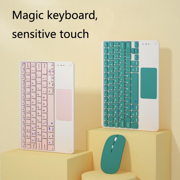 871 9.7 Inch Portable Tablet Bluetooth Keyboard With Touchpad + Mouse Set for iPad(Yellow + Mouse)