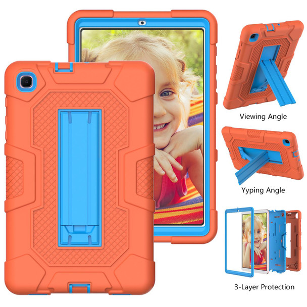 Samsung Galaxy Tab A 8.4 (2020) / T307 Contrast Color Robot Shockproof Silicone + PC Protective Case with Holder(Orange Blue)