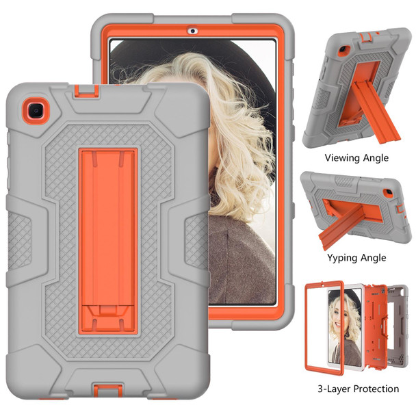 Samsung Galaxy Tab A 8.4 (2020) / T307 Contrast Color Robot Shockproof Silicone + PC Protective Case with Holder(Grey Orange)