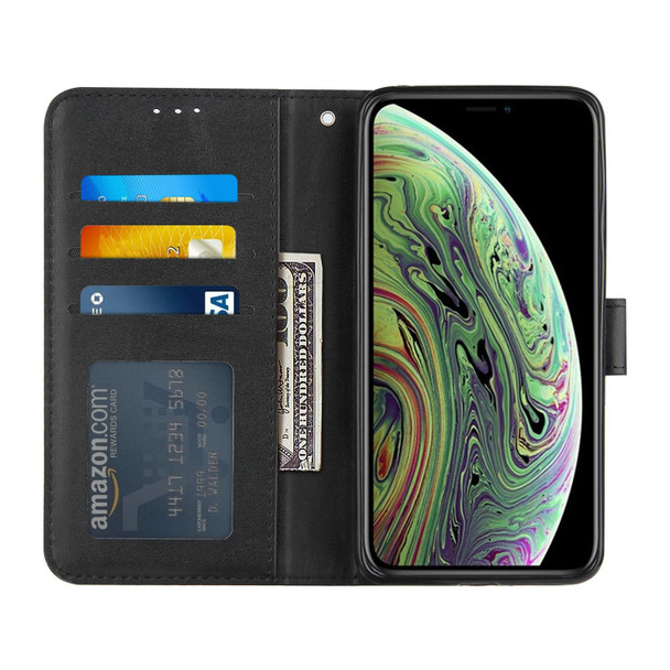 Stitching Calf Texture Buckle Horizontal Flip Leather Case with Holder & Card Slots & Wallet & Lanyard - iPhone XS Max(Black)