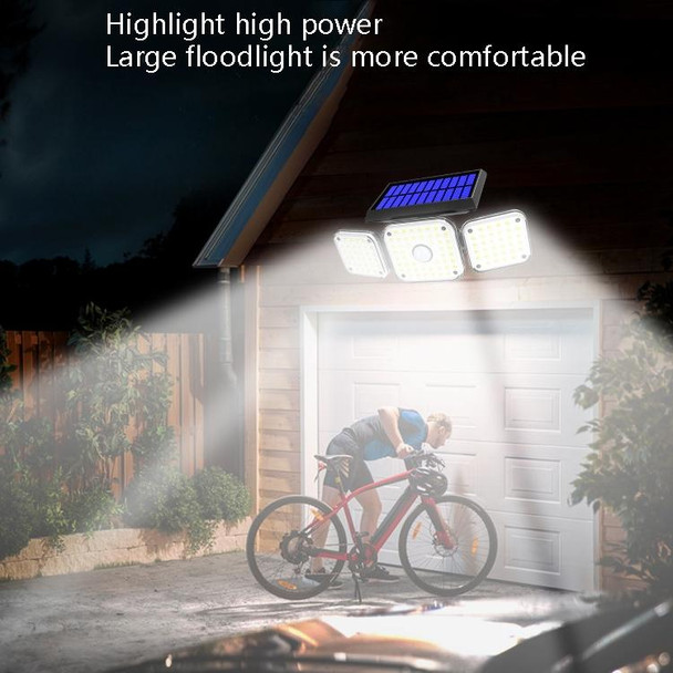 132 COB Solar 3-Head Rotatable Wall Lights Human Sense Outdoor Waterproof Garden Street Light