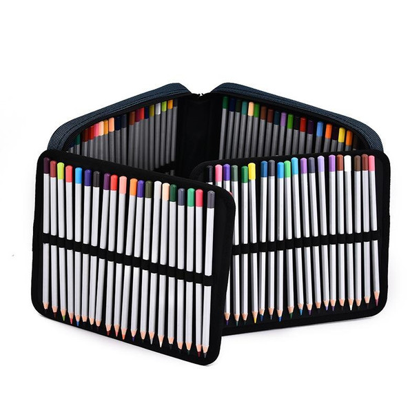 120 Color Pencil Case Large Capacity Student Portable Stationery Bag(Gray Black)