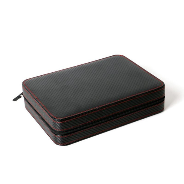 PU Leather Full Carbon Fiber Zipper Watch Bag Watch Storage Display Box, Style:  08 Watch Position