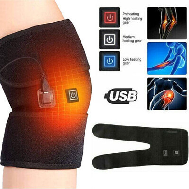 Knee Massager Electric Heated Knee Pad Brace Arthritis Pain Relief Warm Therapy Belt