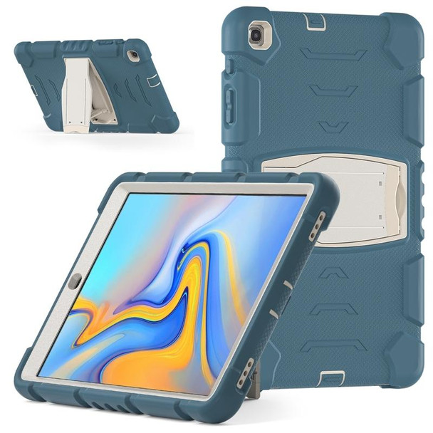 Samsung Galaxy Tab A 10.1 (2019) T510 3-Layer Protection Screen Frame + PC + Silicone Shockproof Combination Case with Holder(Cornflower Blue)