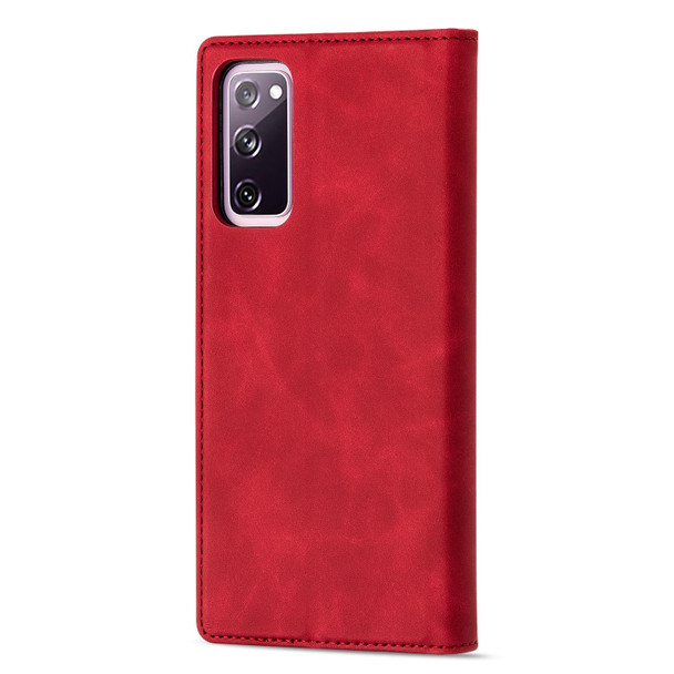 Samsung Galaxy S20 FE GUSSIM GS-001 Business Style Horizontal Flip Skin Feel PU Leather Case with Holder & Card Slots & Wallet & Photo Frame(Red)