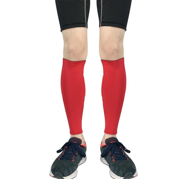 2 PCS Sports Breathable Compression Calf Protector Riding Running Football Basketball Mountaineering Protective Gear, Specification: M (Red)