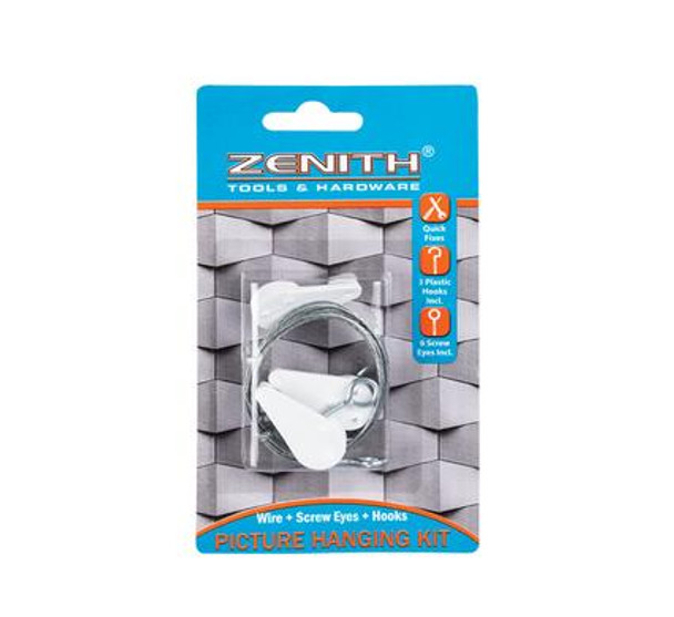 Zenith -Picture Hanging Kit Wire And Eye And Hook
