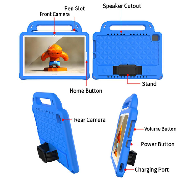 Huawei MediaPad M6 10.8 Diamond Series EVA Anti-Fall Shockproof Sleeve Protective Shell Case with Holder & Strap(Blue)