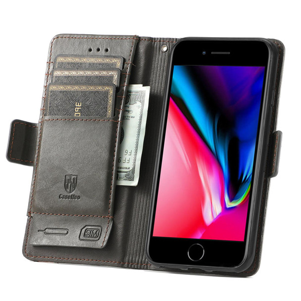 CaseNeo Business Splicing Dual Magnetic Buckle Horizontal Flip PU Leatherette Case with Holder & Card Slots & Wallet - iPhone 7 / 8 / SE(2020)(Grey)