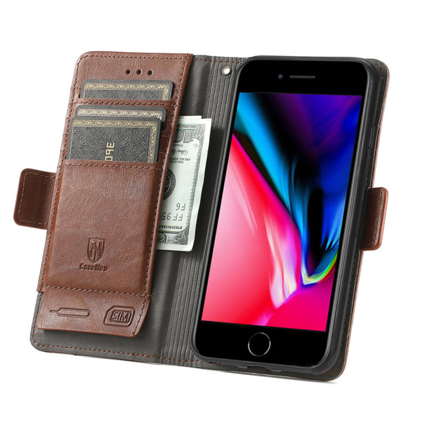 CaseNeo Business Splicing Dual Magnetic Buckle Horizontal Flip PU Leatherette Case with Holder & Card Slots & Wallet - iPhone 6(Brown)