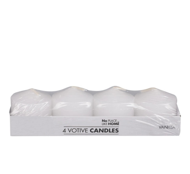 Votive Candles 4-Piece White Scented