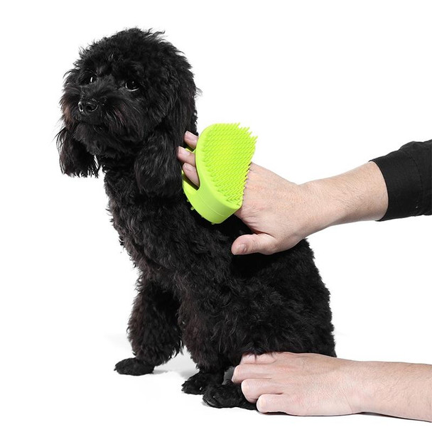 Pet Cleaning Silicone Bath Brush Pet Massage Cleaning Brush(Lemon Green)