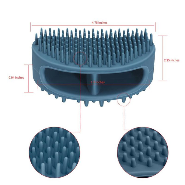 Pet Cleaning Silicone Bath Brush Pet Massage Cleaning Brush(Rock Cyan)