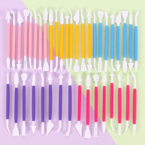 10 Sets Carving Pen Cake Fondant Carving Knife Making Cutting Tool 02030 Pink (OPP Bag Packaging)