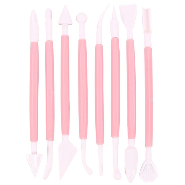 10 Sets Carving Pen Cake Fondant Carving Knife Making Cutting Tool 02030 Pink (OPP Bag Packaging)