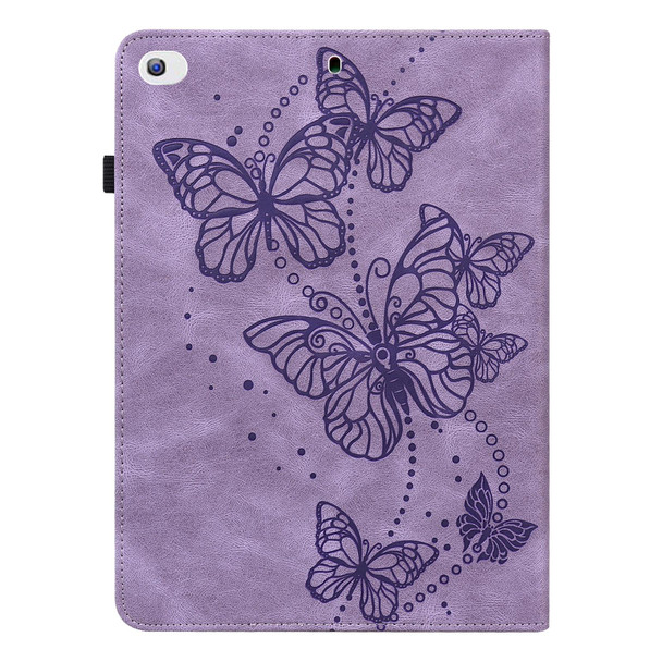 Embossed Butterfly Pattern Horizontal Flip Leatherette Tablet Case - iPad mini 5 / 4 / 3 / 2 / 1(Purple)