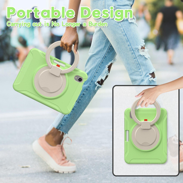 Shockproof TPU + PC Protective Tablet Case with 360 Degree Rotation Foldable Handle Grip Holder & Pen Slot - iPad mini 6(Matcha Green)