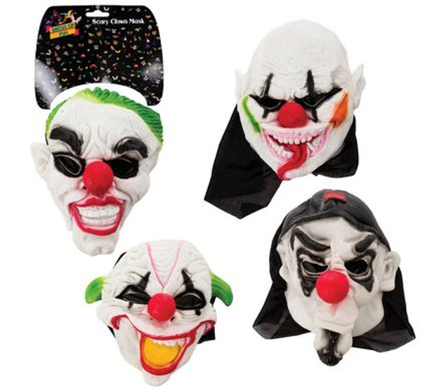 Dress Up Scary Clown Mask Various