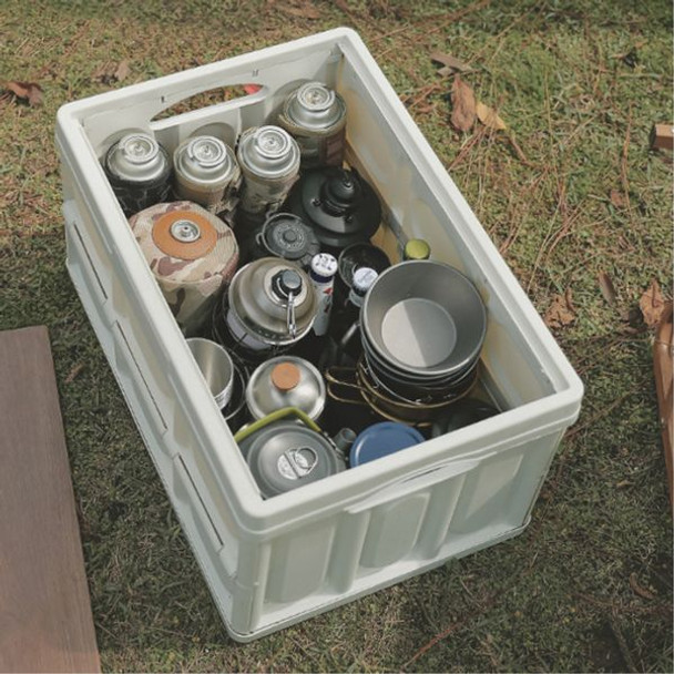 Foldable Storage Bin with Wood Lid