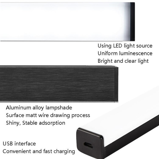 LED Human Body Induction Lamp Long Strip Charging Cabinet Lamp Strip, Size: 15cm(Silver and White Light)