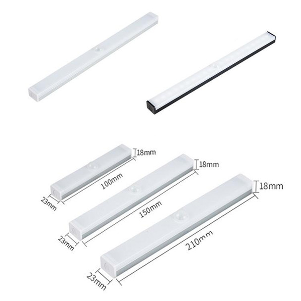 LED Human Body Induction Lamp Long Strip Charging Cabinet Lamp Strip, Size: 15cm(Silver and White Light)