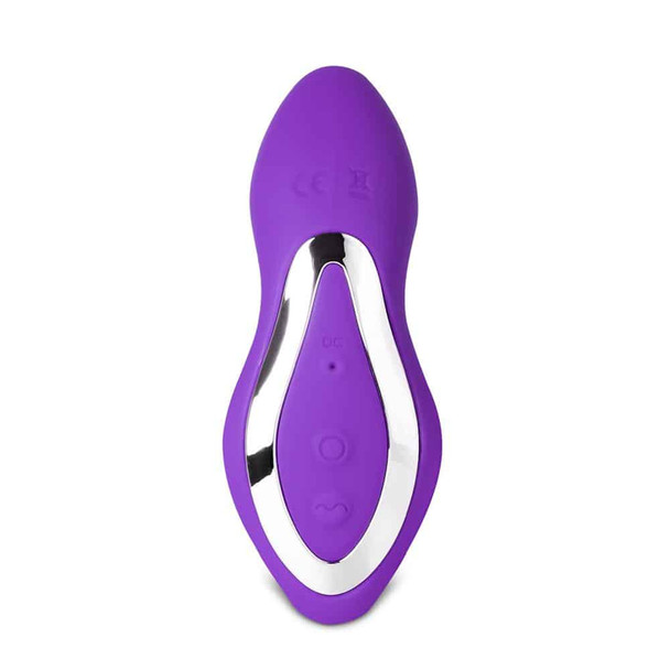 12 Speed Remote Control Silicone Thrusting Vibrator with Sucking Function - Purple