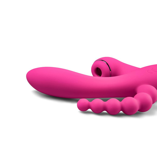 7 Speed Silicone Vibrator with Clitoral Sucking Function & Anal Beads