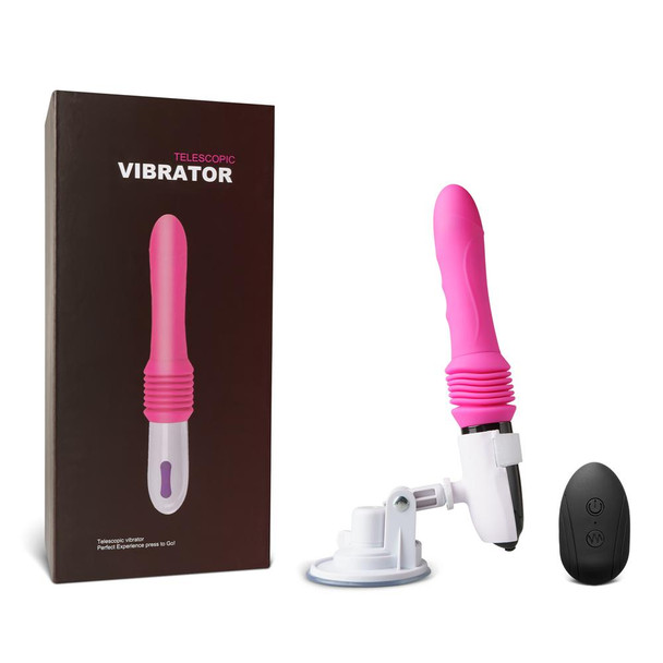 10 Speed Remote Control Silicone Vibrator with Thrusting & Base