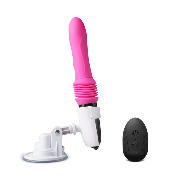 10 Speed Remote Control Silicone Vibrator with Thrusting & Base