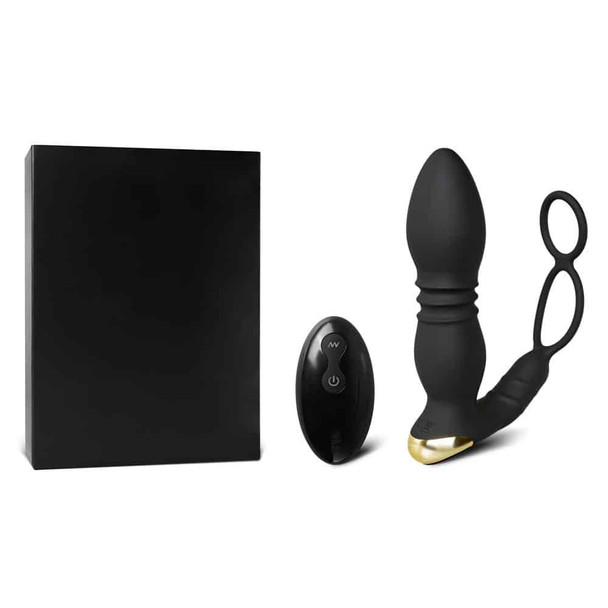 APP & Remote Control Thrusting Vibrating Prostate Massager with Dual Cock Rings