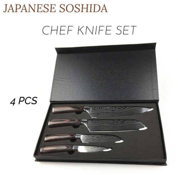 4 Piece Japanese Chef Knife Set