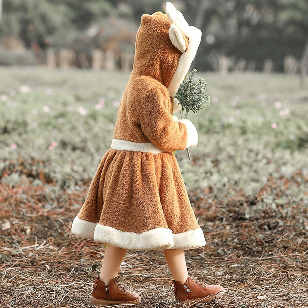 PS4509 Christmas Coral Fleece Animal Costume Christmas Elk Skirt, Size: M(Khaki)