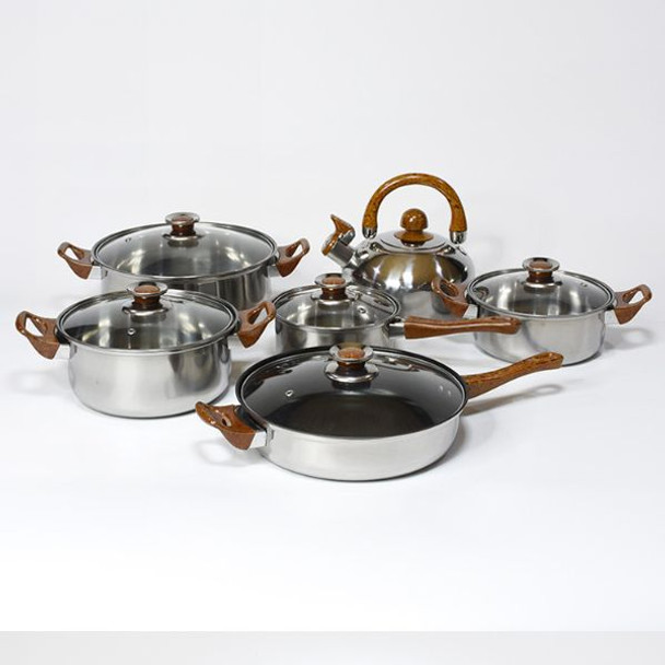 12 Piece Stainless Steel Cookware Set