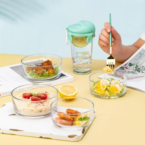 5 Piece Glass Lunchbox Set & Water Bottle