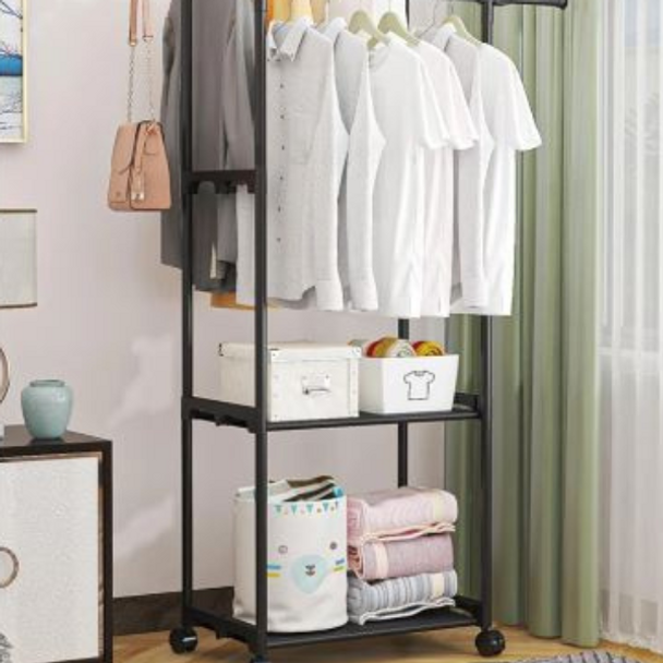 Double Pole Clothes Hanger Rack