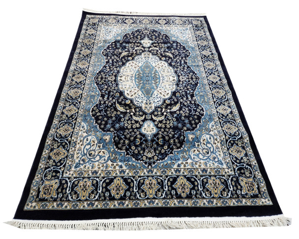 Kashan design navy Machine carpet 290 x 200 cm