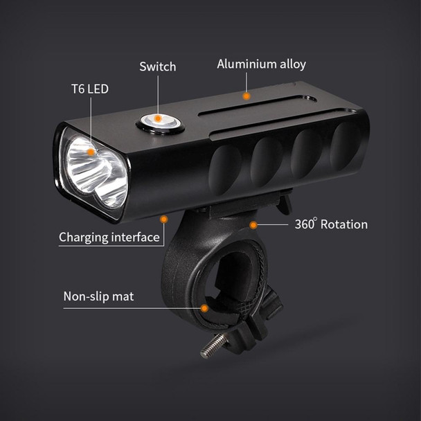 BX2 USB Charging Bicycle Light Front Handlebar Led Light (3 Hours, T6+Gem Lamp)