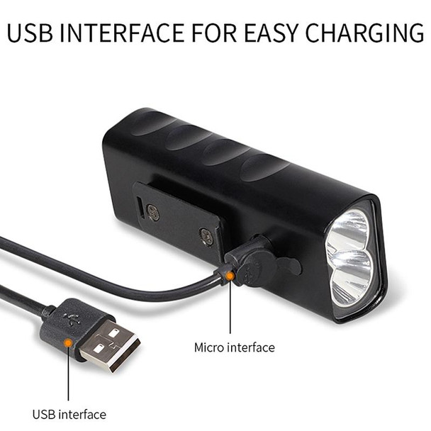 BX2 USB Charging Bicycle Light Front Handlebar Led Light (3 Hours, T6+Gem Lamp)
