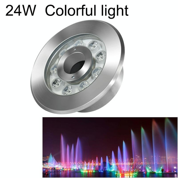 24W Landscape Colorful Color Changing Ring LED Stainless Steel Underwater Fountain Light(Colorful)