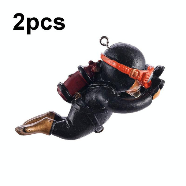 2pcs Fish Tank Diver Aquarium Ornaments Aquascape Decorations(With Camera Black)