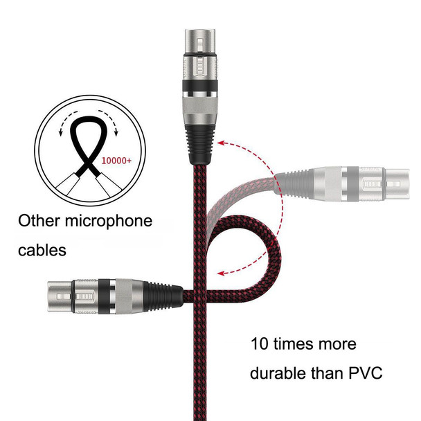 1.8m Red and Black Net TRS 6.35mm Male To Caron Female Microphone XLR Balance Cable