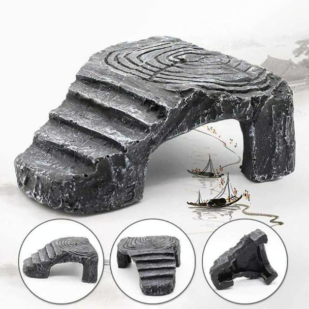 Small Turtle Aquascape Climbing Platform Reptile Hiding Cave Three Legged Turtle Platform