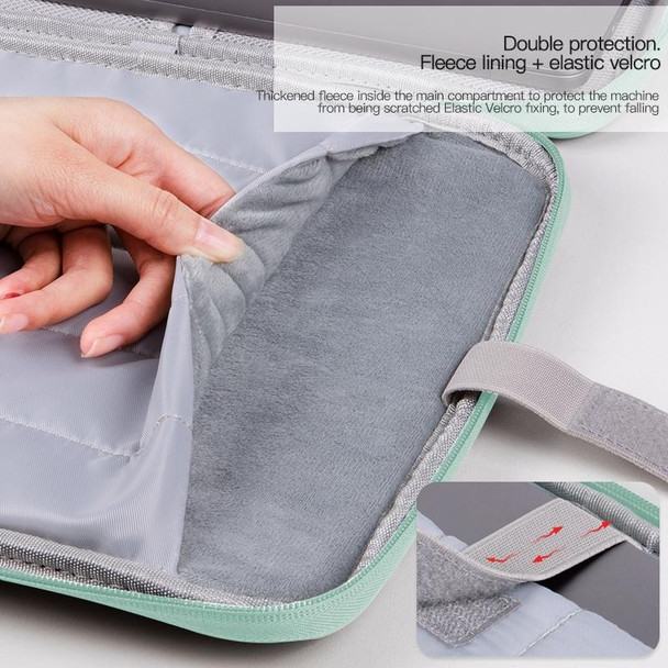 For 12.9-13 inch Laptop Portable Cloth Texture Leatherette Bag(Black)